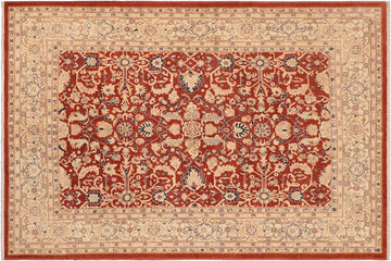 handmade Traditional Kafkaz Chobi Ziegler Rust Beige Hand Knotted RECTANGLE 100% WOOL area rug 8 x 9